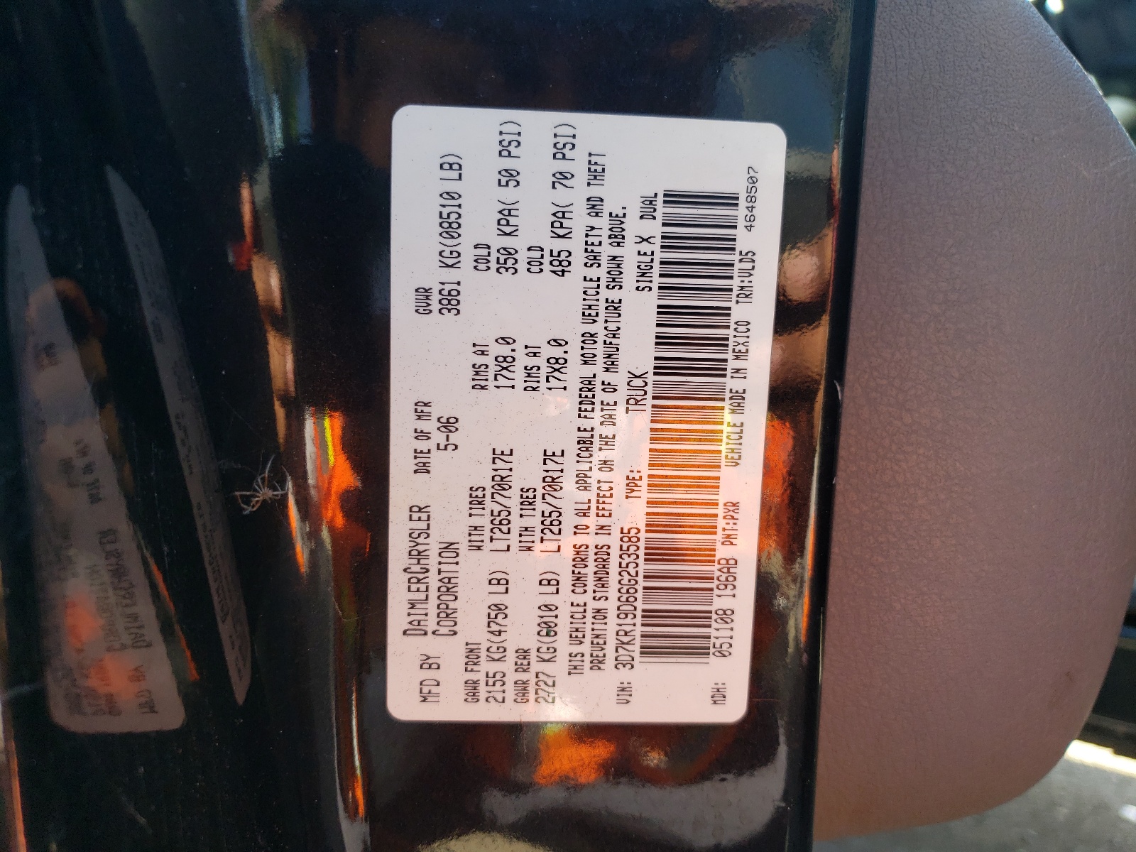 3D7KR19D66G253585 2006 Dodge Ram 1500