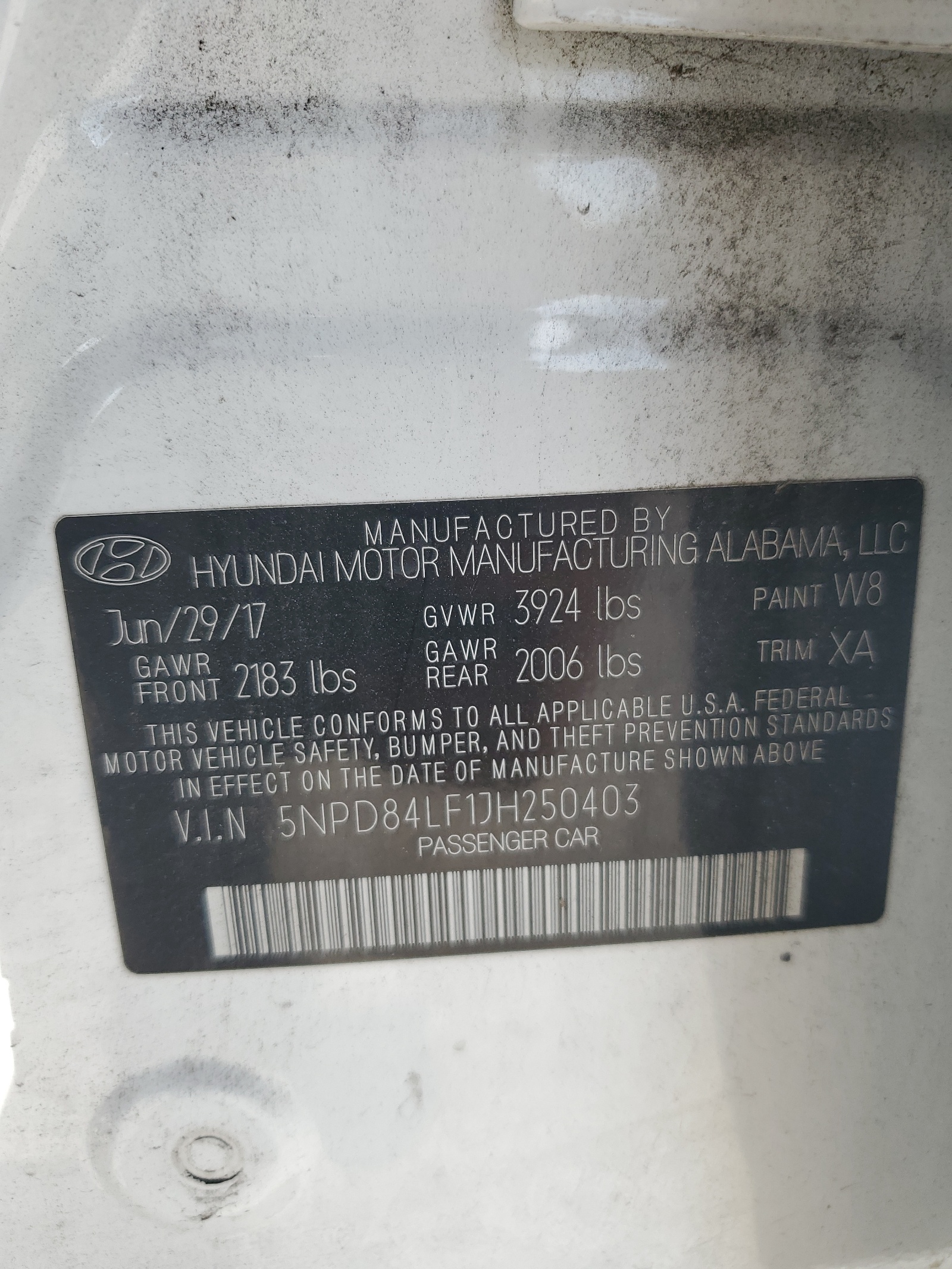 5NPD84LF1JH250403 2018 Hyundai Elantra Sel