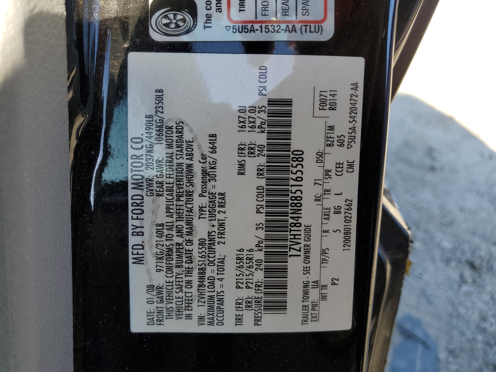 1ZVHT84N885165580 2008 Ford Mustang