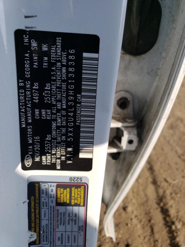 2017 Kia Optima Ex VIN: 5XXGU4L39HG138386 Lot: 63928884