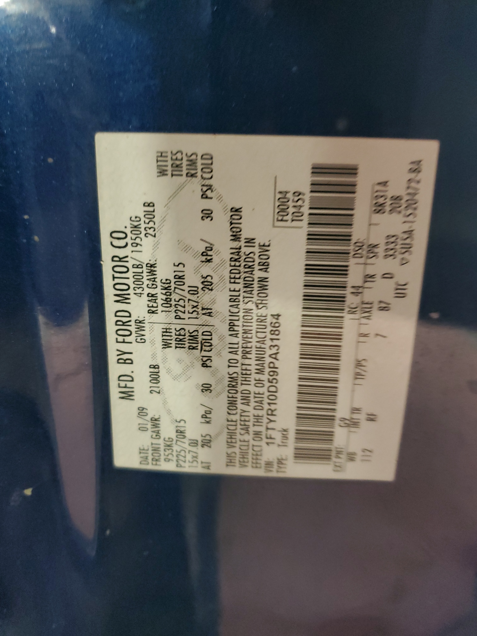 1FTYR10D59PA31864 2009 Ford Ranger