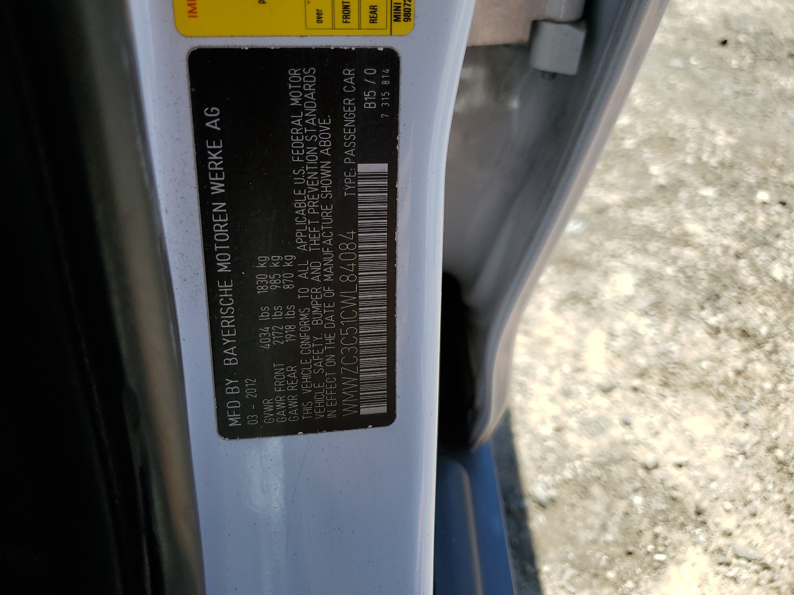 WMWZC3C51CWL84084 2012 Mini Cooper S Countryman