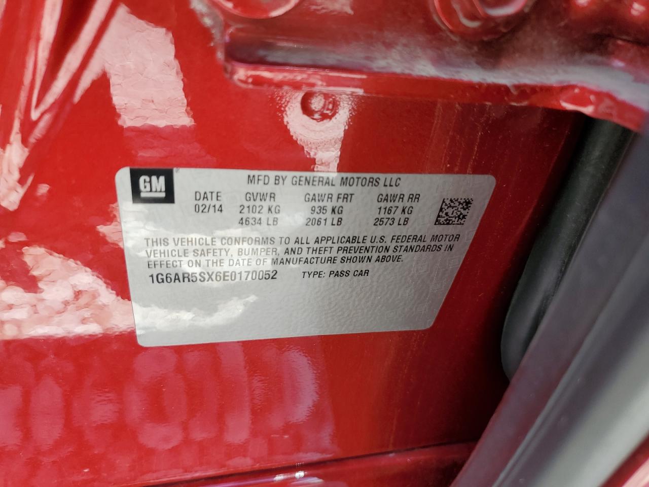 2014 Cadillac Cts Luxury Collection VIN: 1G6AR5SX6E0170052 Lot: 60739374