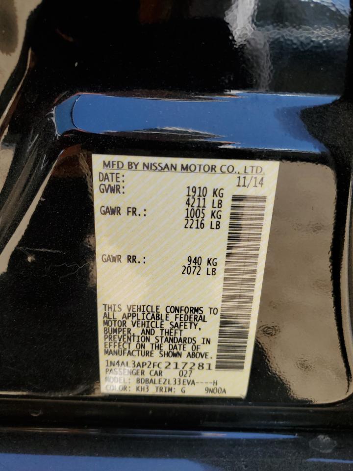 2015 Nissan Altima 2.5 VIN: 1N4AL3AP2FC217281 Lot: 64277734