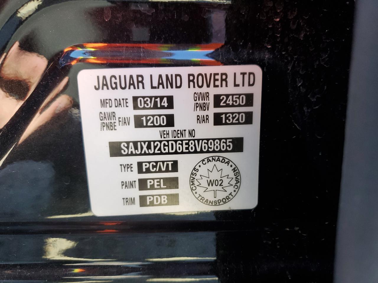 2014 Jaguar Xjl Portfolio VIN: SAJXJ2GD6E8V69865 Lot: 65649734