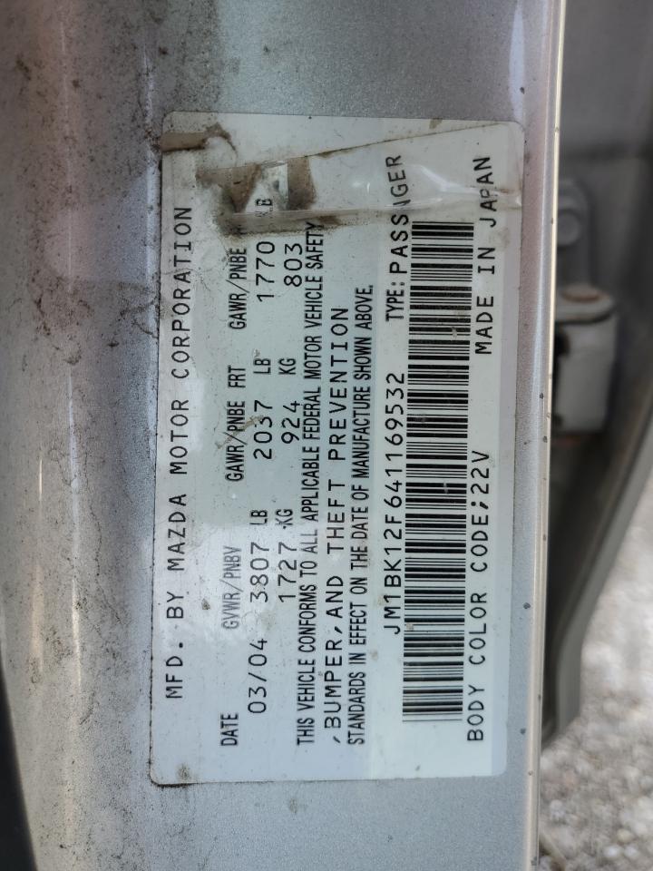 2004 Mazda 3 I VIN: JM1BK12F641169532 Lot: 64566644