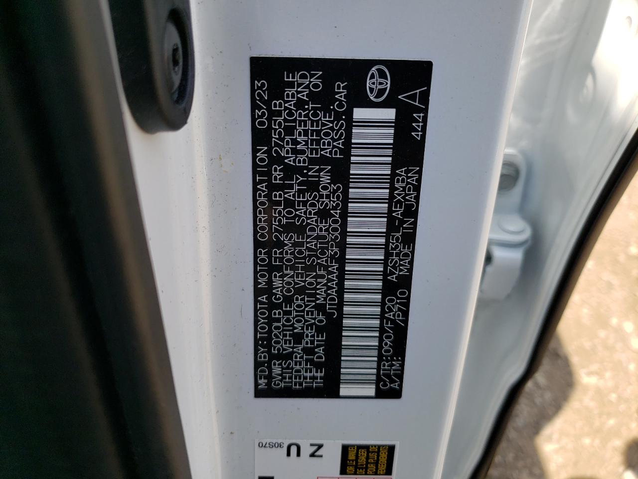 2023 Toyota Crown Xle VIN: JTDAAAAF3P3004353 Lot: 64956644