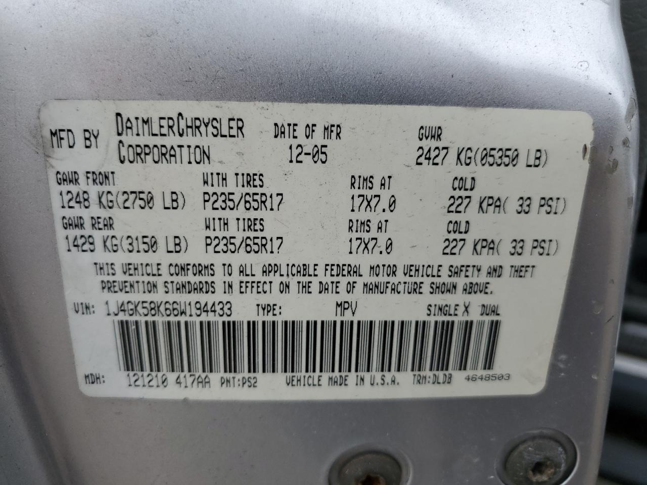 1J4GK58K66W194433 2006 Jeep Liberty Limited