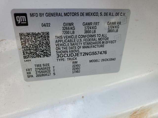 3GCUDJET2NG557476 Chevrolet All Models SILVERADO 12