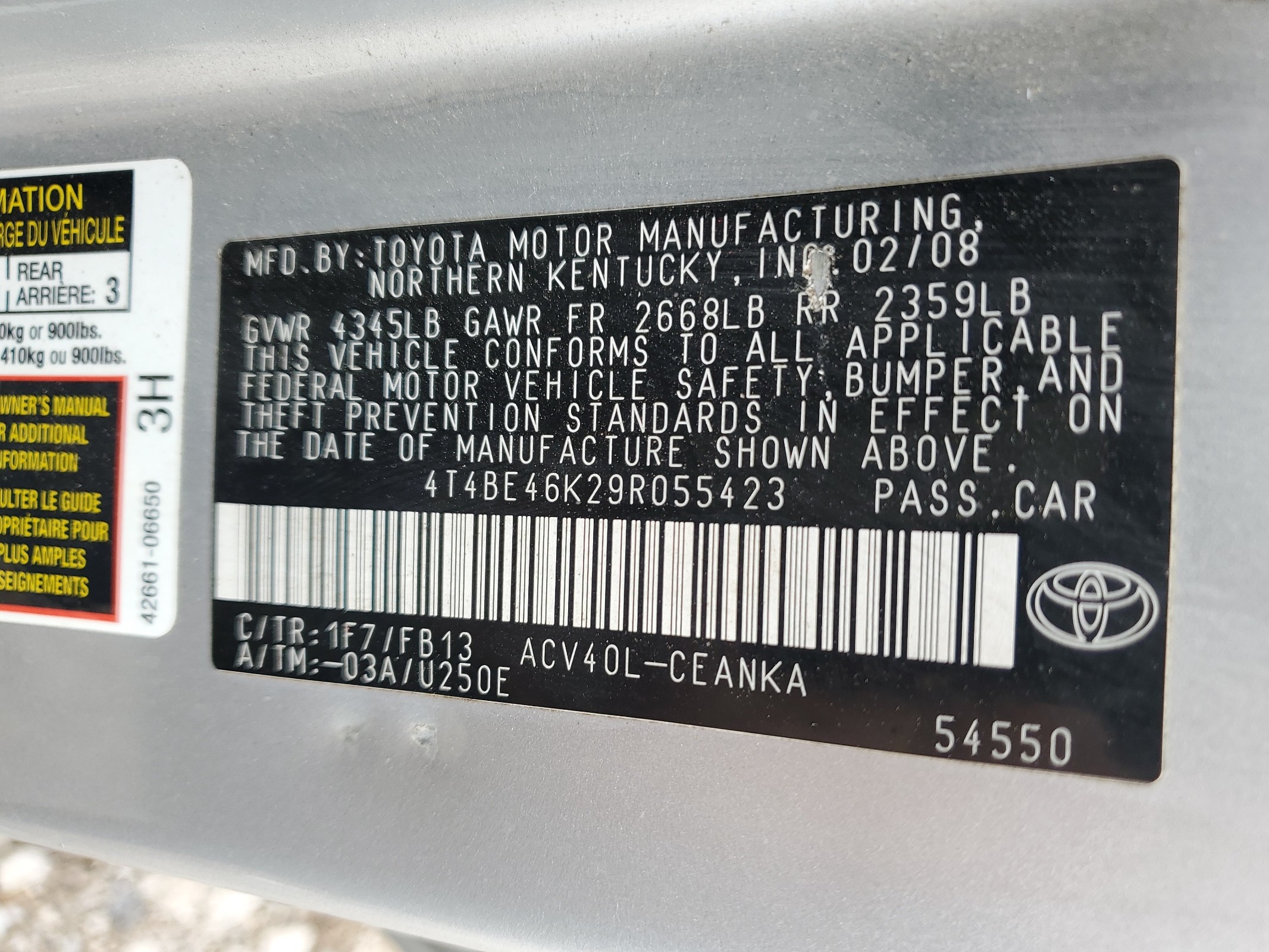 4T4BE46K29R055423 2009 Toyota Camry Base