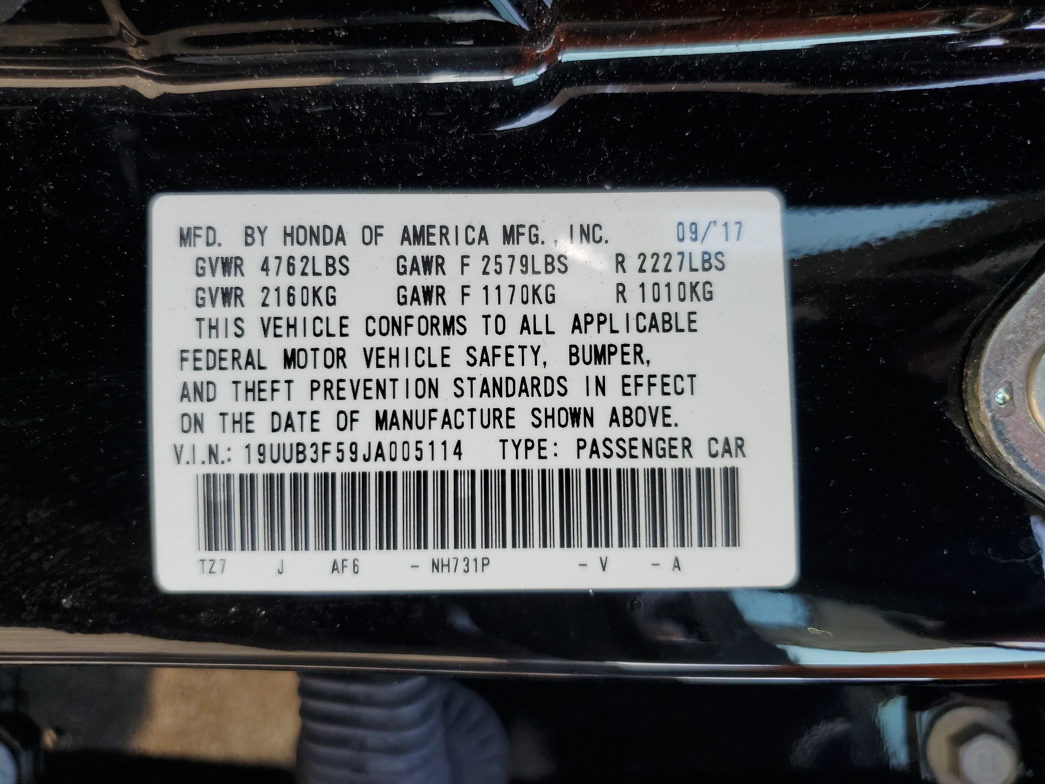 19UUB3F59JA005114 2018 Acura Tlx Tech