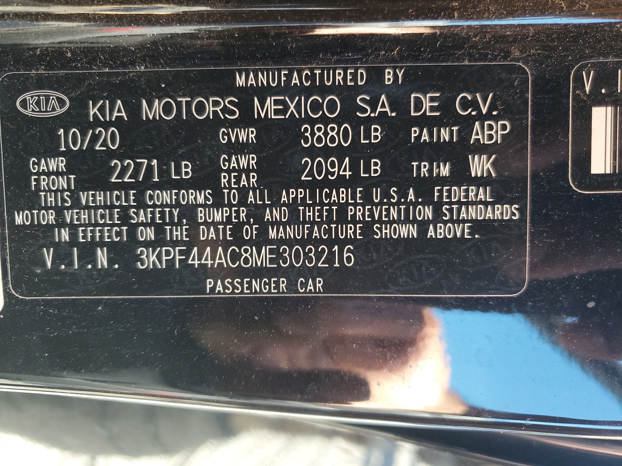 3KPF44AC8ME303216 2021 Kia Forte Gt