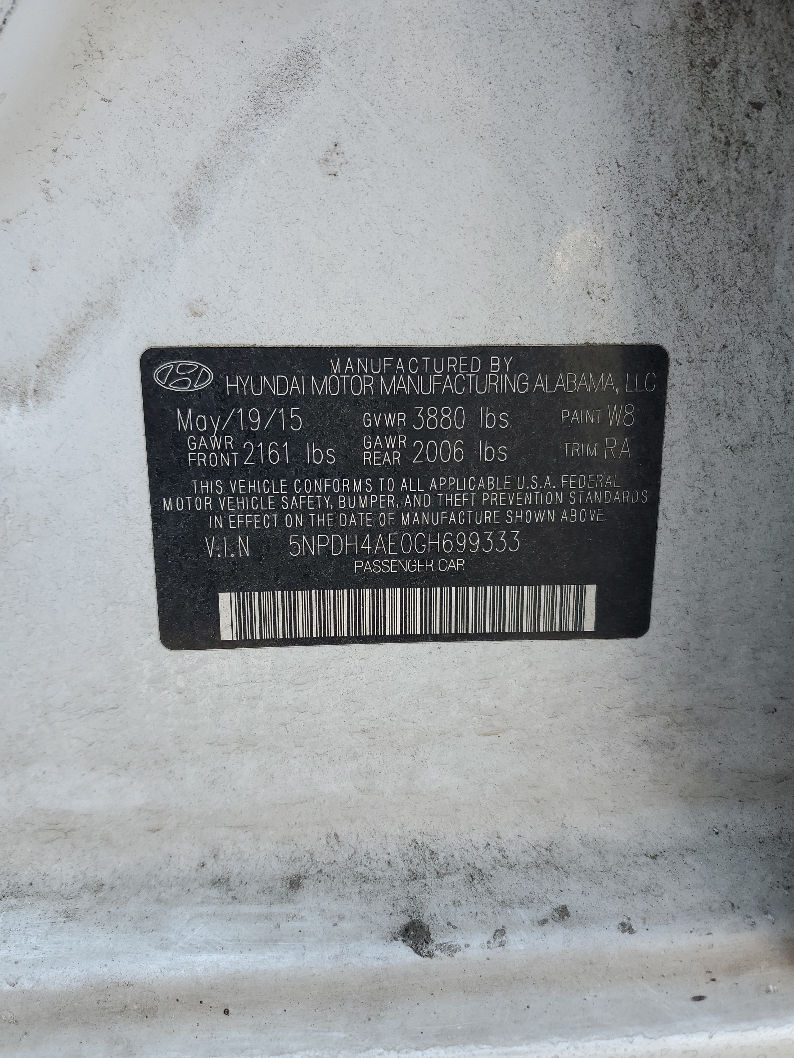 5NPDH4AE0GH699333 2016 Hyundai Elantra Se