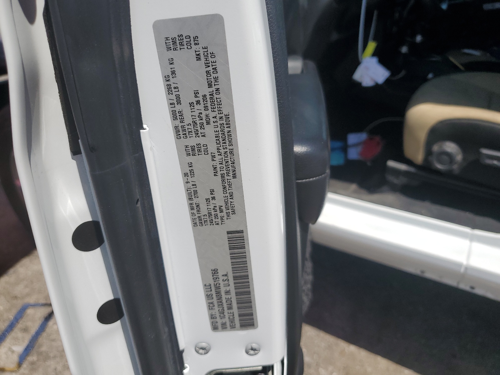 1C4GJXAN8MW519766 2021 Jeep Wrangler Sport