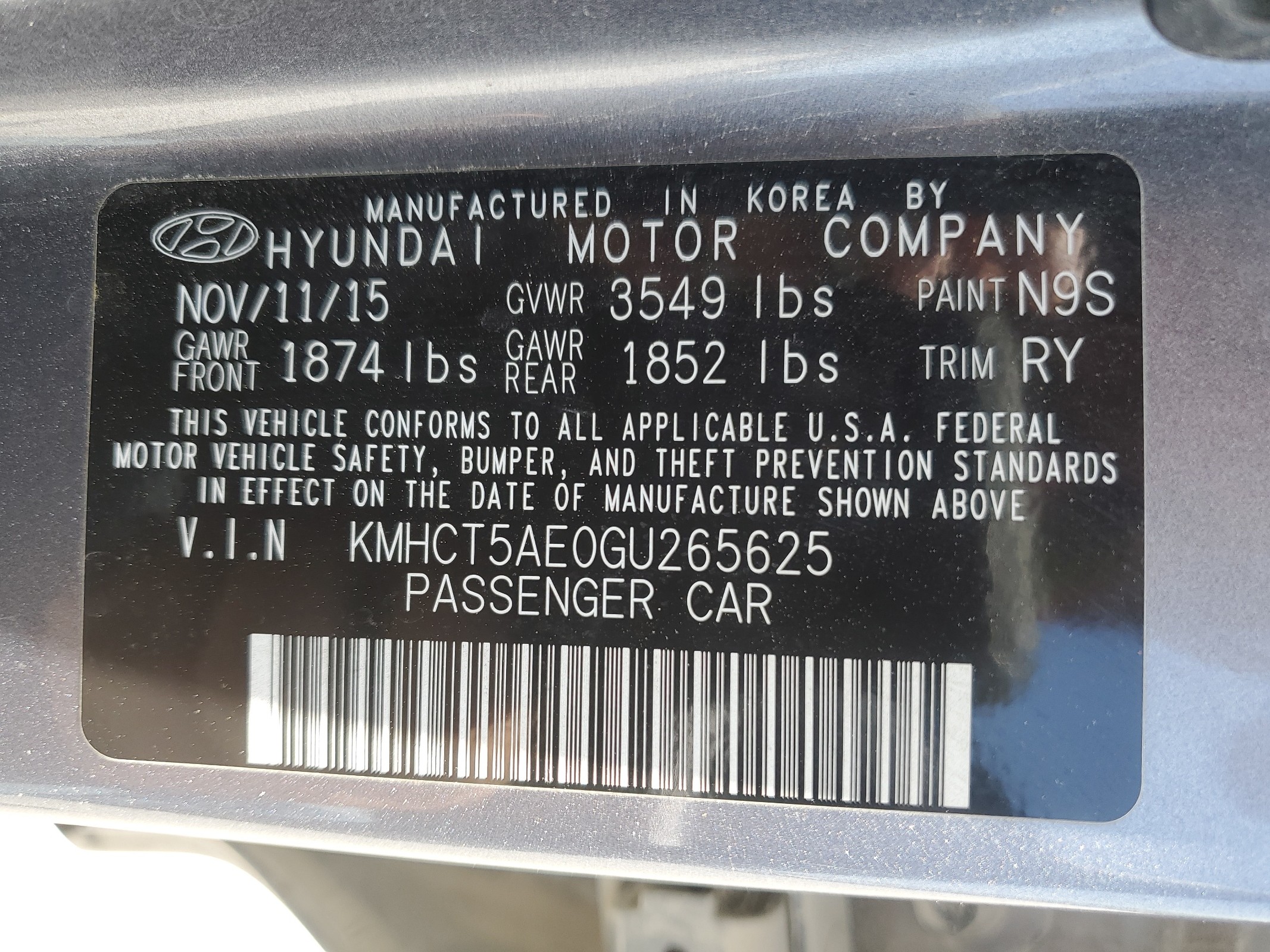 KMHCT5AE0GU265625 2016 Hyundai Accent Se