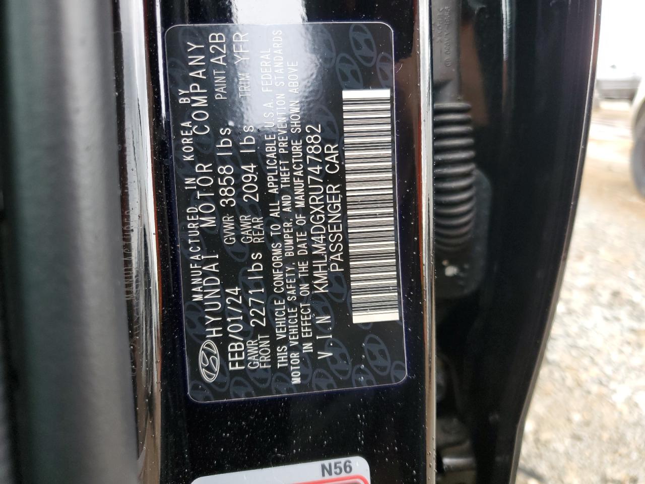 2024 Hyundai Elantra Sel VIN: KMHLM4DGXRU747882 Lot: 64677354