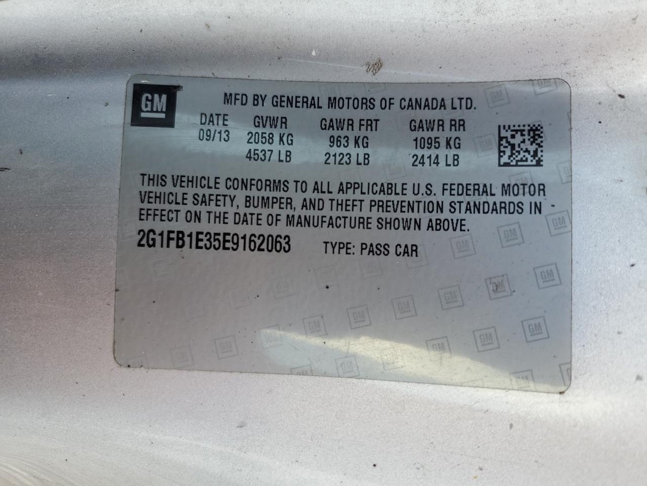 2014 Chevrolet Camaro Lt VIN: 2G1FB1E35E9162063 Lot: 64488074