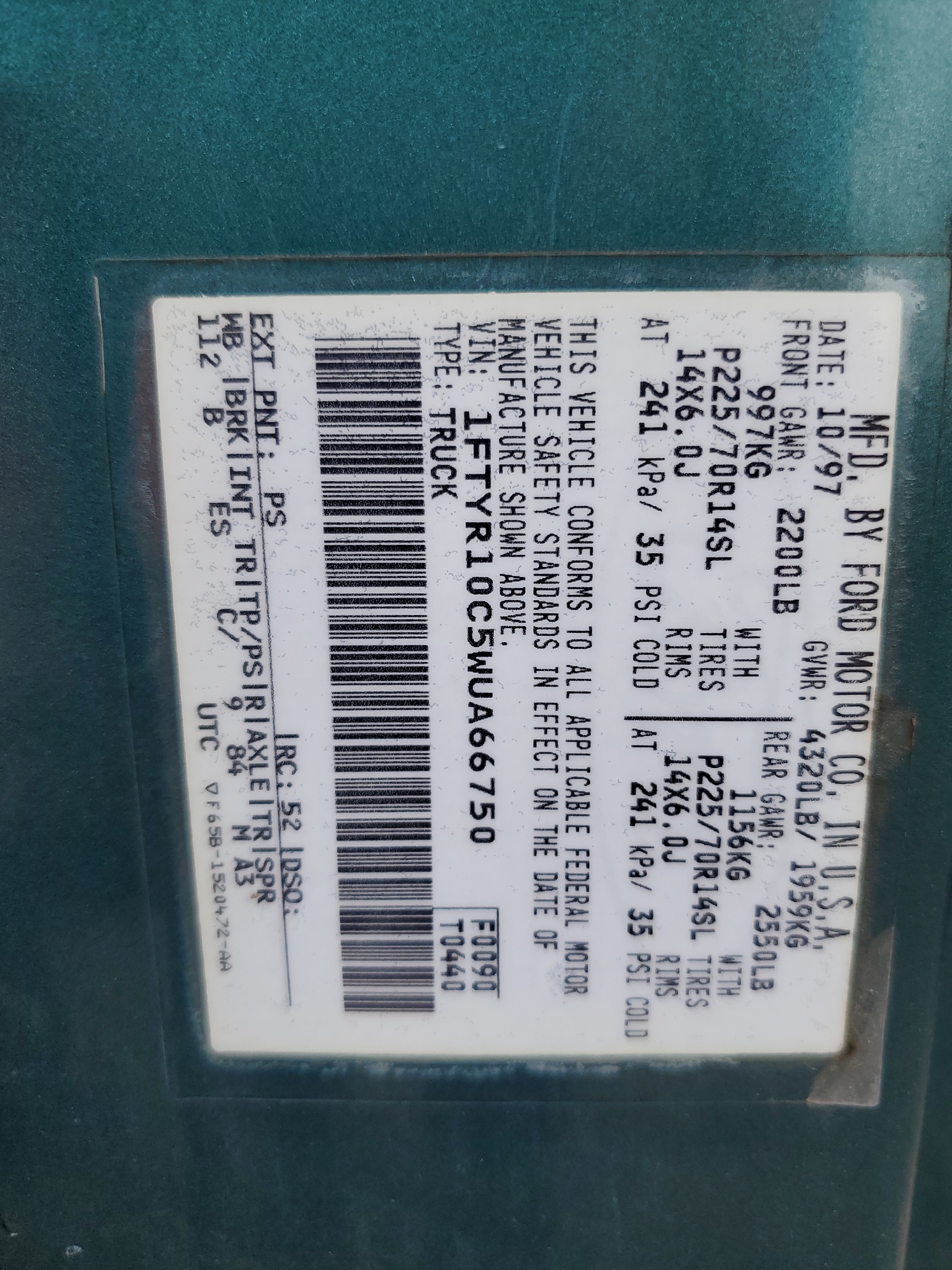 1FTYR10C5WUA66750 1998 Ford Ranger