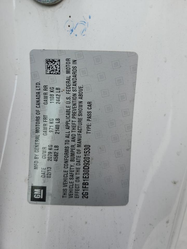 2013 Chevrolet Camaro Lt VIN: 2G1FB1E30D9201530 Lot: 64702024