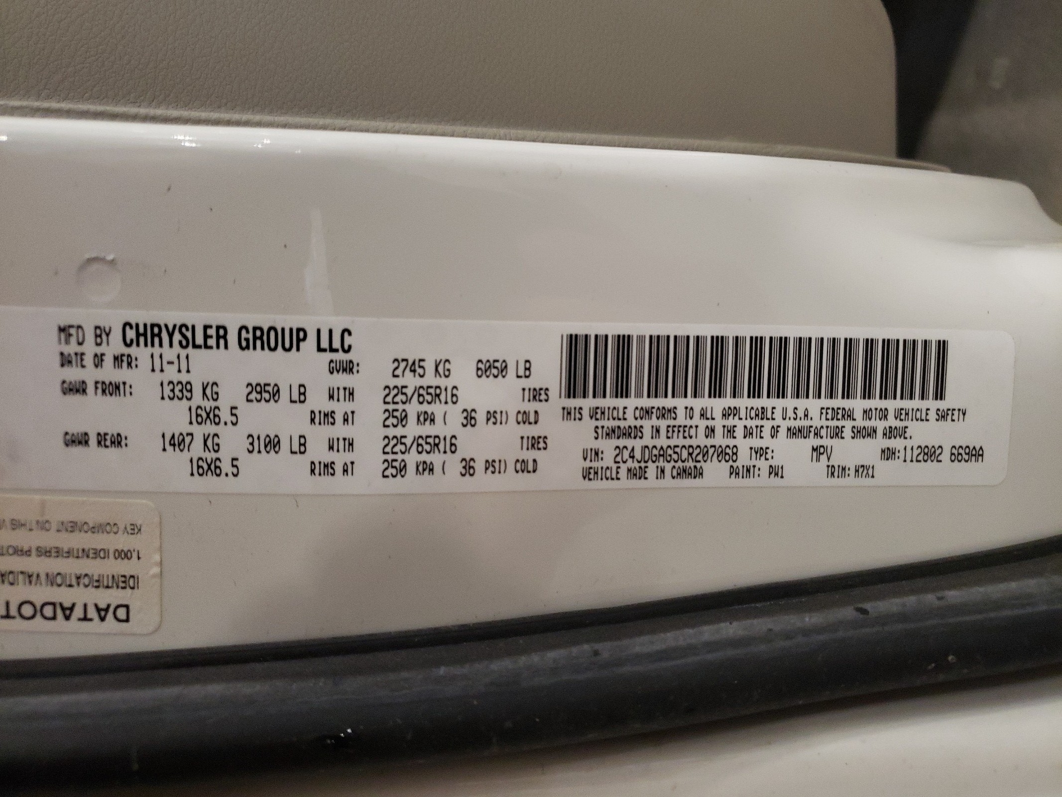 2C4JDGAG5CR207068 2012 Dodge Ram Van
