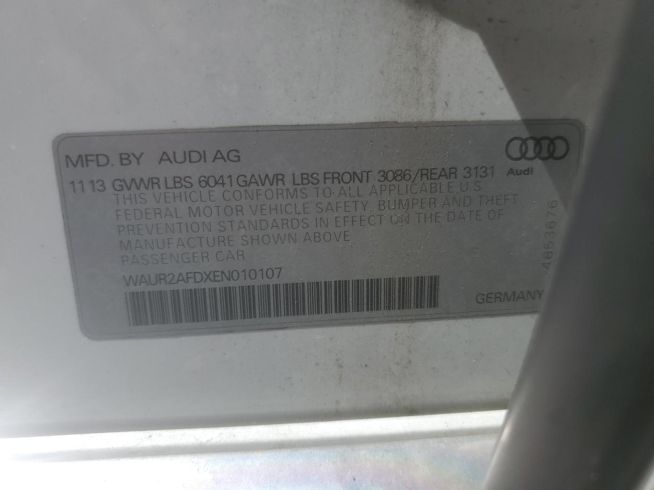 2014 Audi A8 L Quattro VIN: WAUR2AFDXEN010107 Lot: 62056544