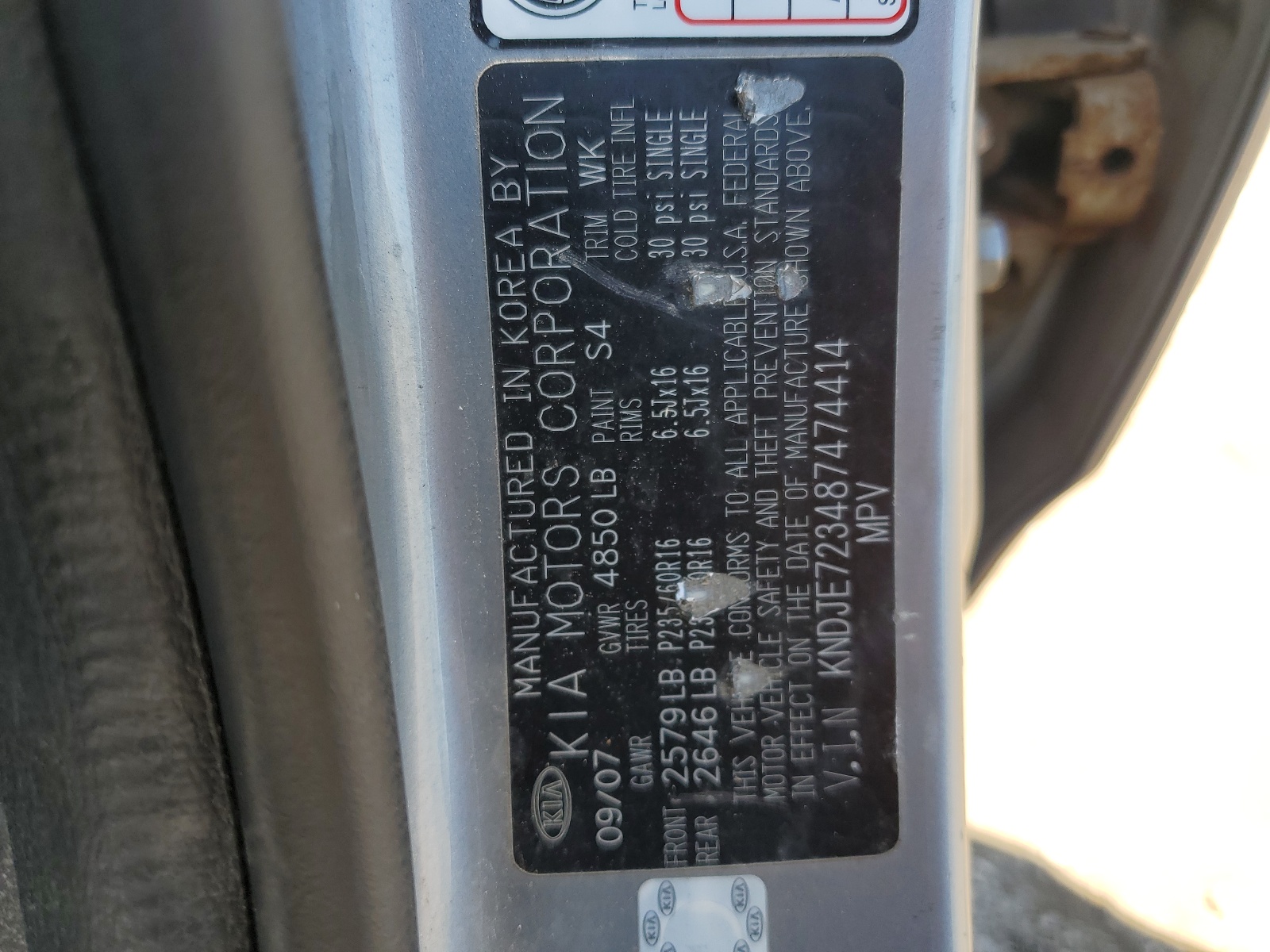 KNDJE723487474414 2008 Kia Sportage Ex