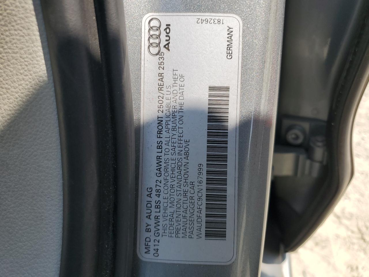 WAUDFAFC9CN167999 2012 Audi A6 Premium Plus