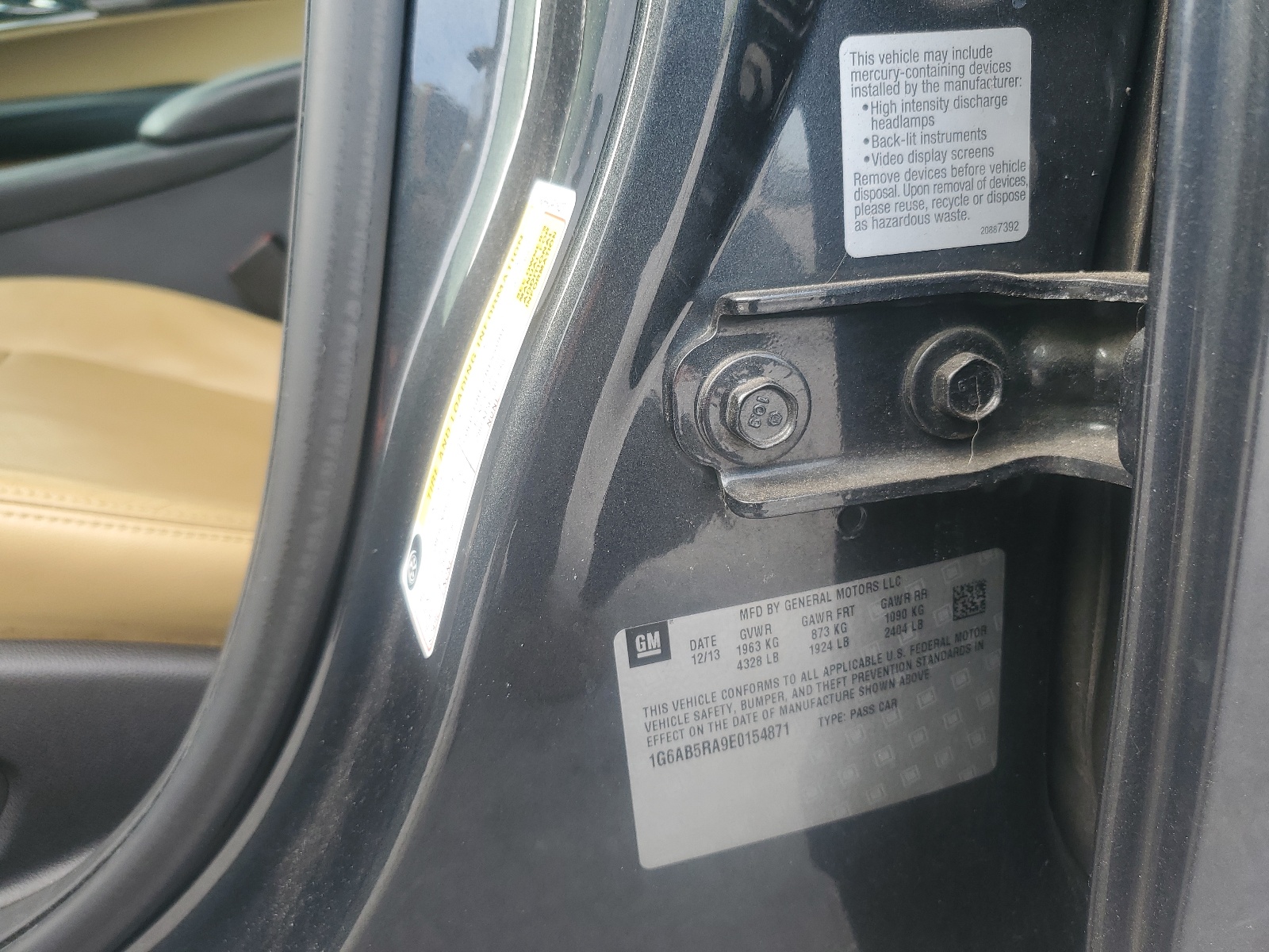 1G6AB5RA9E0154871 2014 Cadillac Ats Luxury