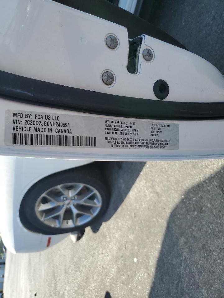 2022 Dodge Challenger Gt VIN: 2C3CDZJG0NH249598 Lot: 64322754