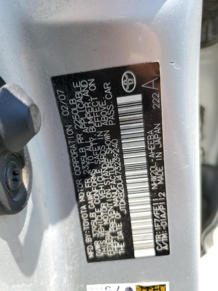 2007 Toyota Prius VIN: JTDKB20U473239240 Lot: 64096134