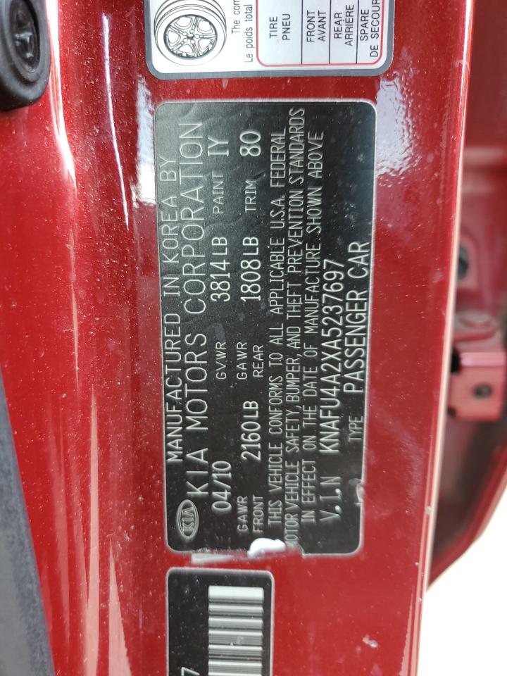 2010 Kia Forte Ex VIN: KNAFU4A2XA5237697 Lot: 63243894