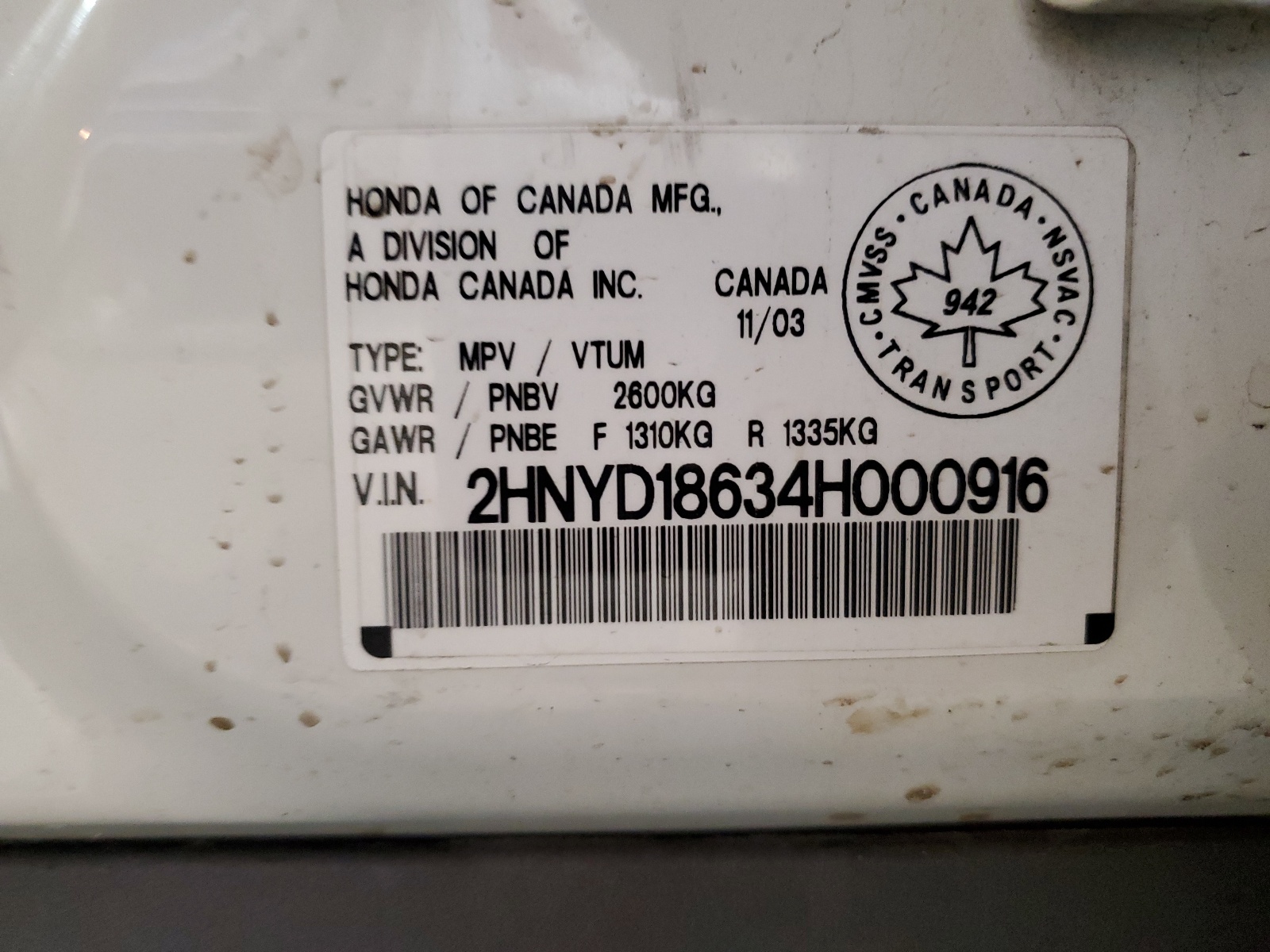 2HNYD18634H000916 2004 Acura Mdx Touring