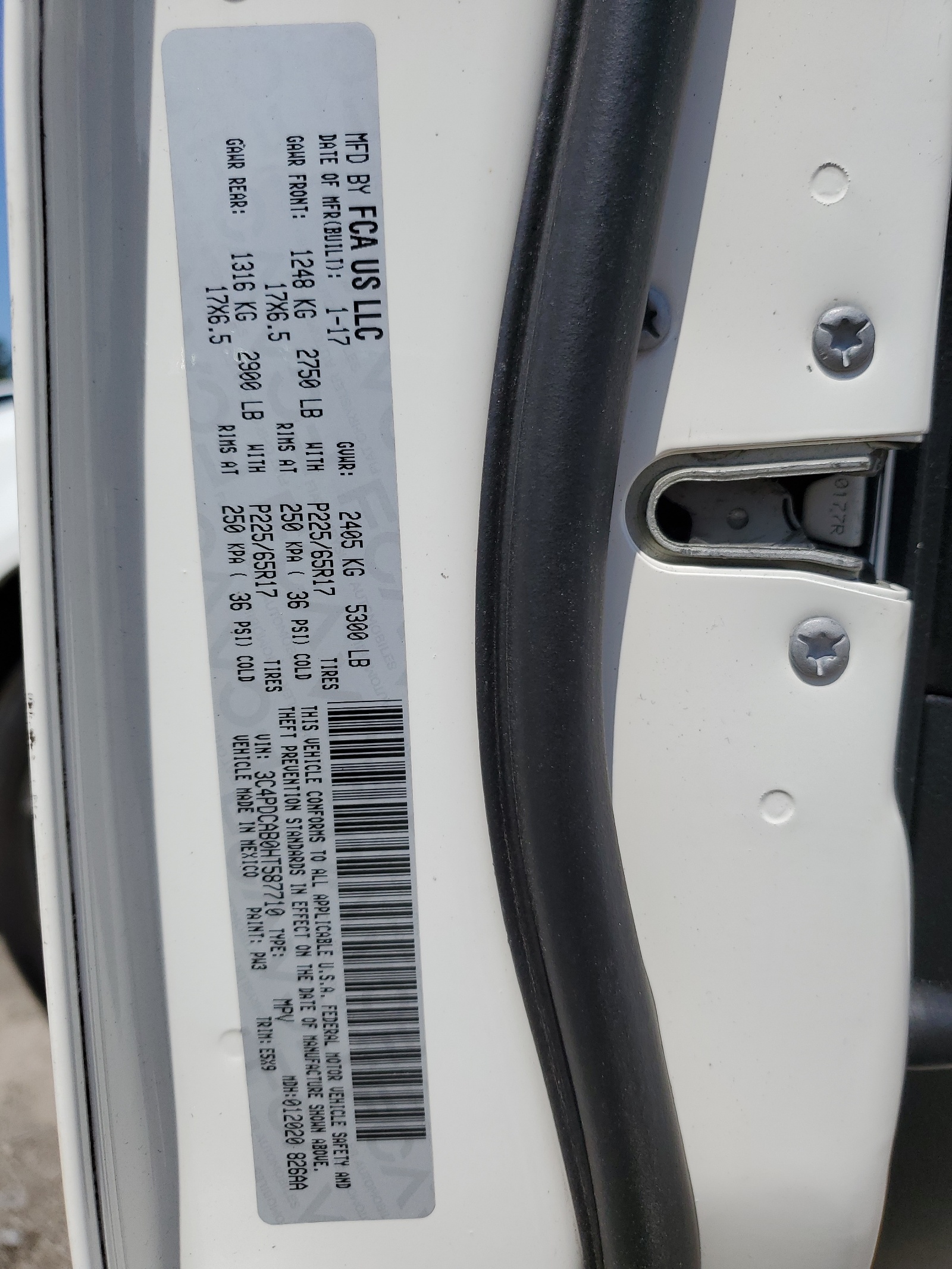 3C4PDCAB0HT587710 2017 Dodge Journey Se