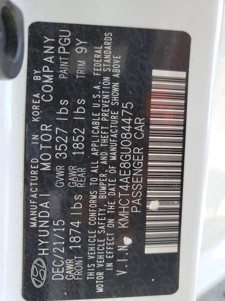 2016 Hyundai Accent Se VIN: KMHCT4AE8GU084475 Lot: 63213134