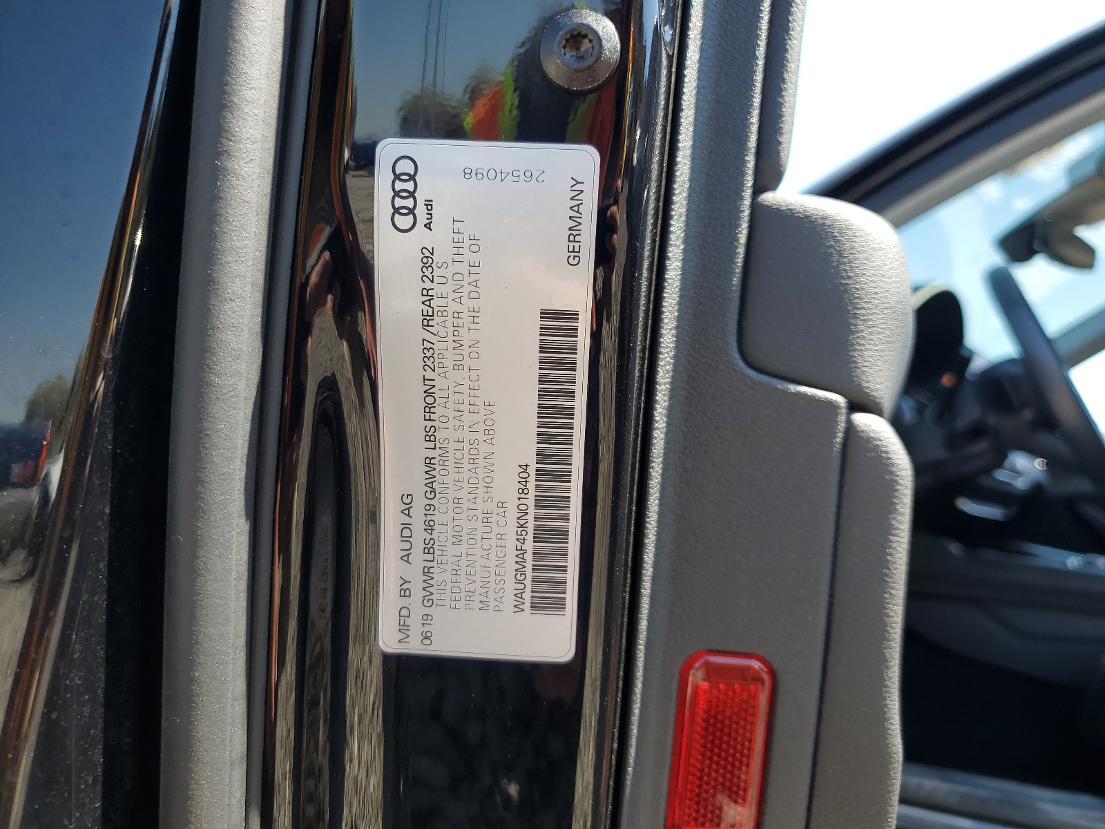 WAUGMAF45KN018404 2019 Audi A4 Premium