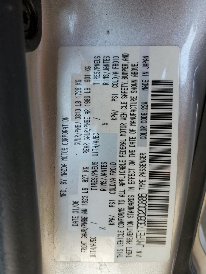 2006 Mazda Rx8 VIN: JM1FE173060200886 Lot: 64890824