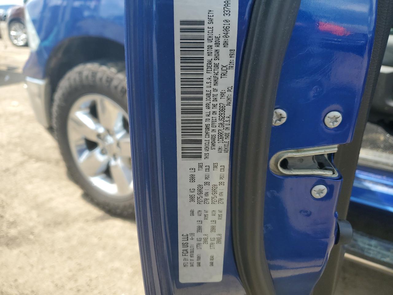 2018 Ram 1500 Slt VIN: 1C6RR7LG0JS293667 Lot: 62285154