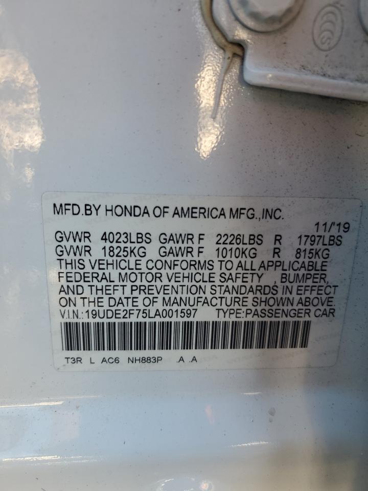 19UDE2F75LA001597 2020 Acura Ilx Premium