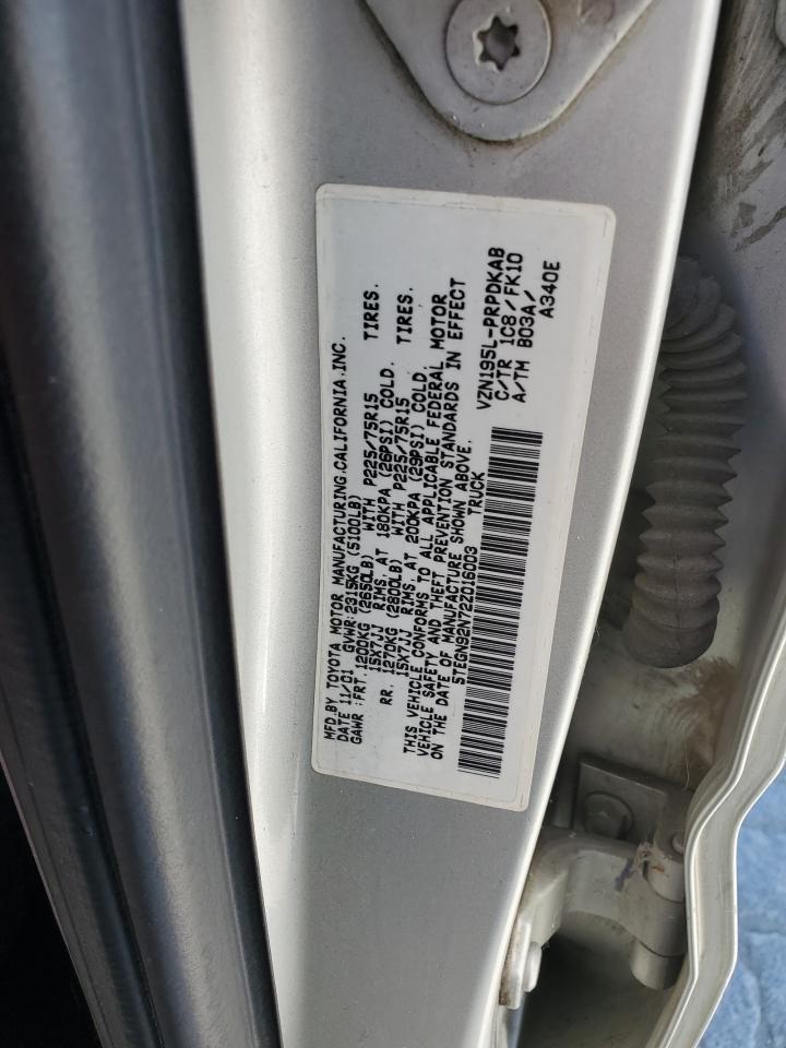 2002 Toyota Tacoma Double Cab Prerunner VIN: 5TEGN92N72Z016003 Lot: 64050794