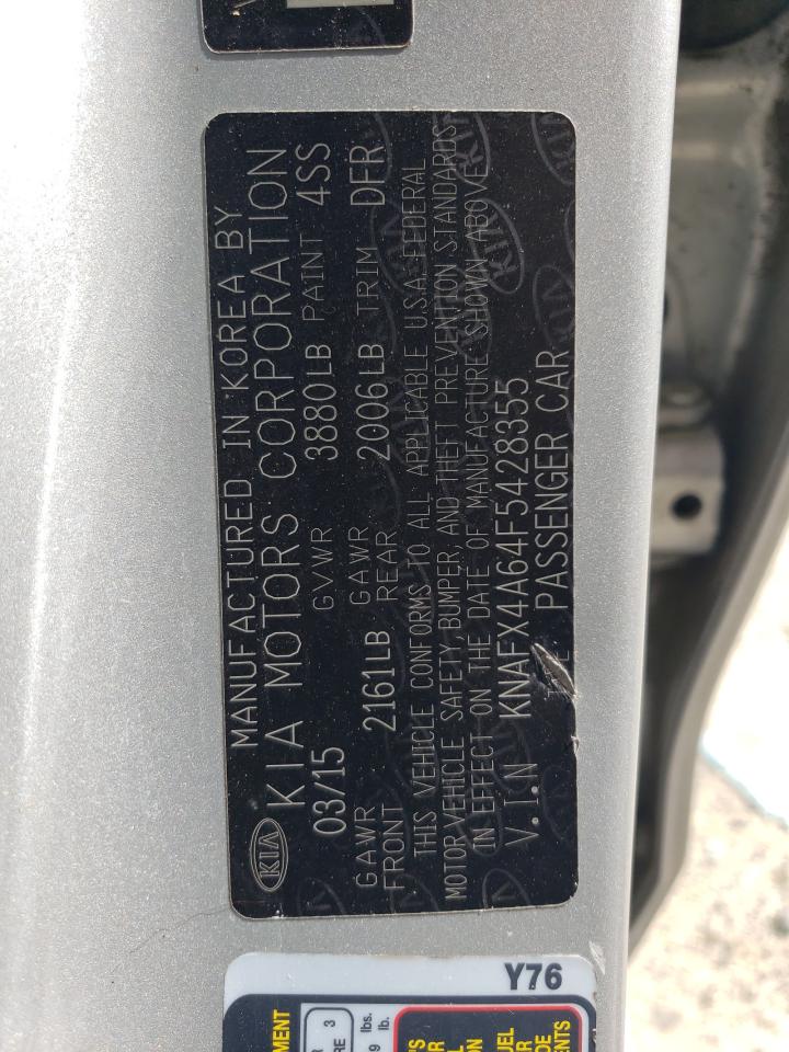 2015 Kia Forte Lx VIN: KNAFX4A64F5428355 Lot: 61421854