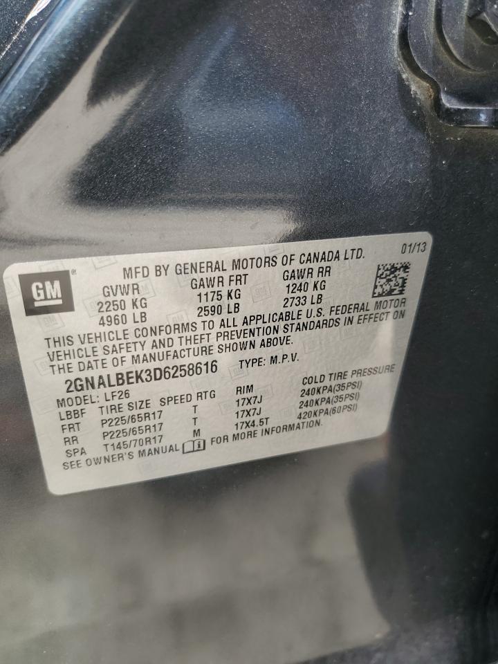 2013 Chevrolet Equinox Ls VIN: 2GNALBEK3D6258616 Lot: 64378224