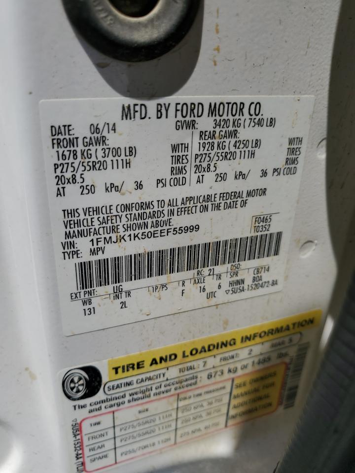 2014 Ford Expedition El Limited VIN: 1FMJK1K50EEF55999 Lot: 61439754