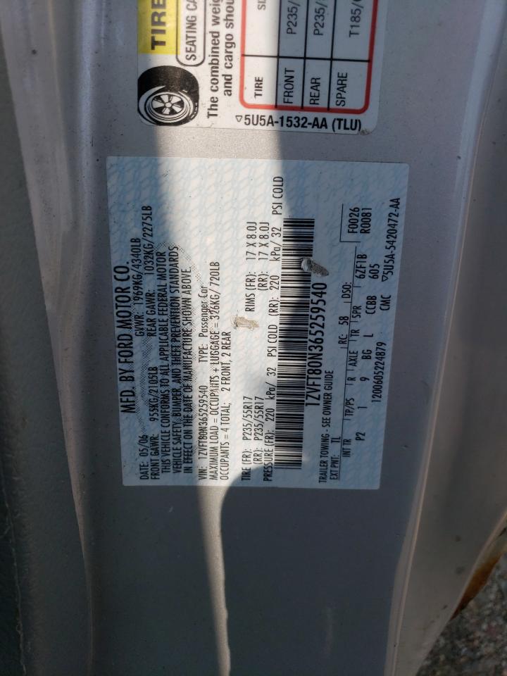 2006 Ford Mustang VIN: 1ZVFT80N365259540 Lot: 64270894