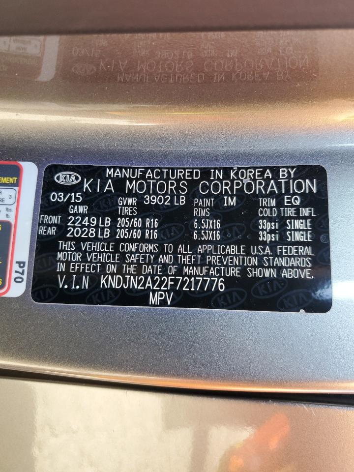 2015 Kia Soul VIN: KNDJN2A22F7217776 Lot: 64907154