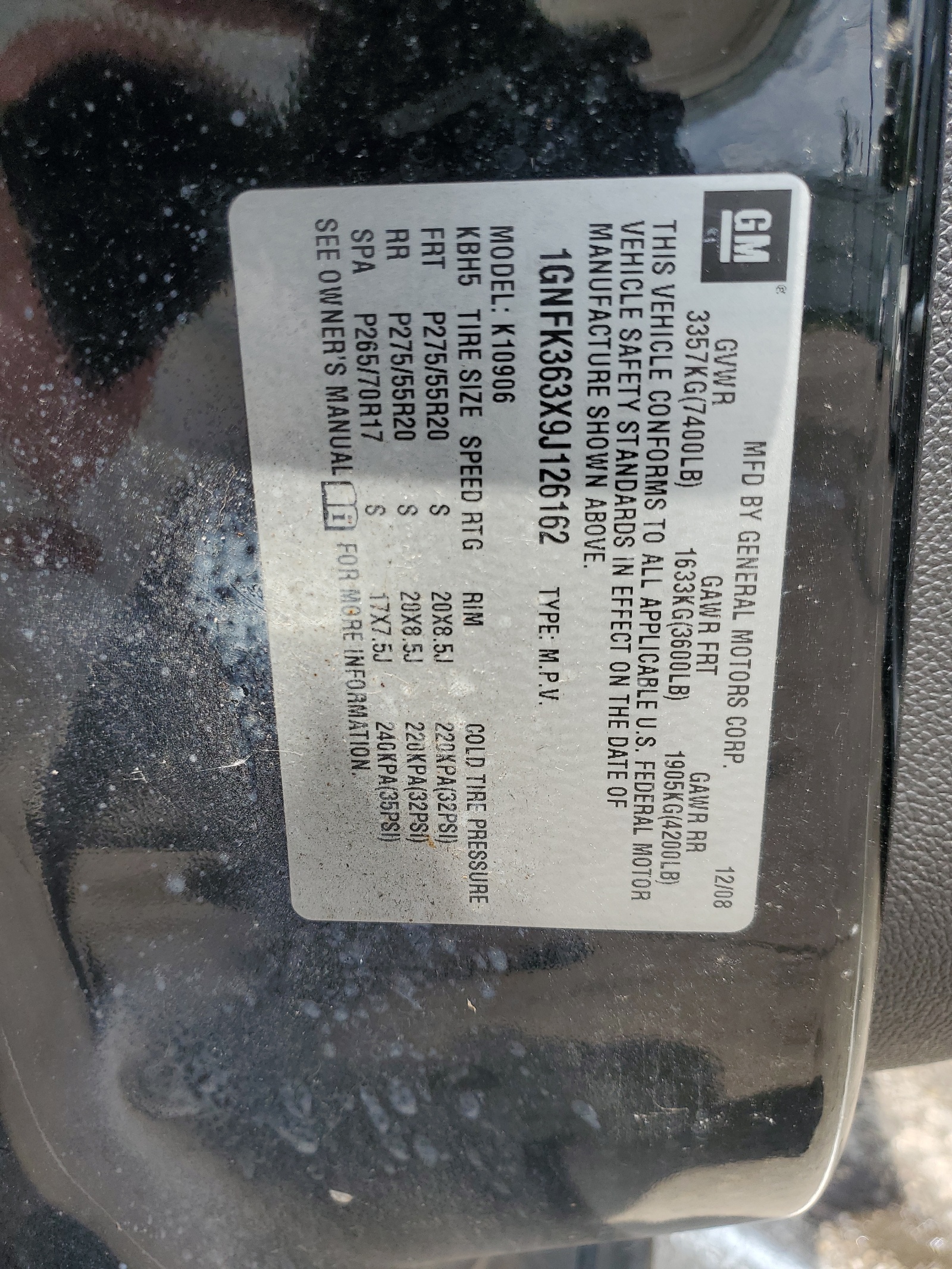 1GNFK363X9J126162 2009 Chevrolet Suburban K1500 Ltz