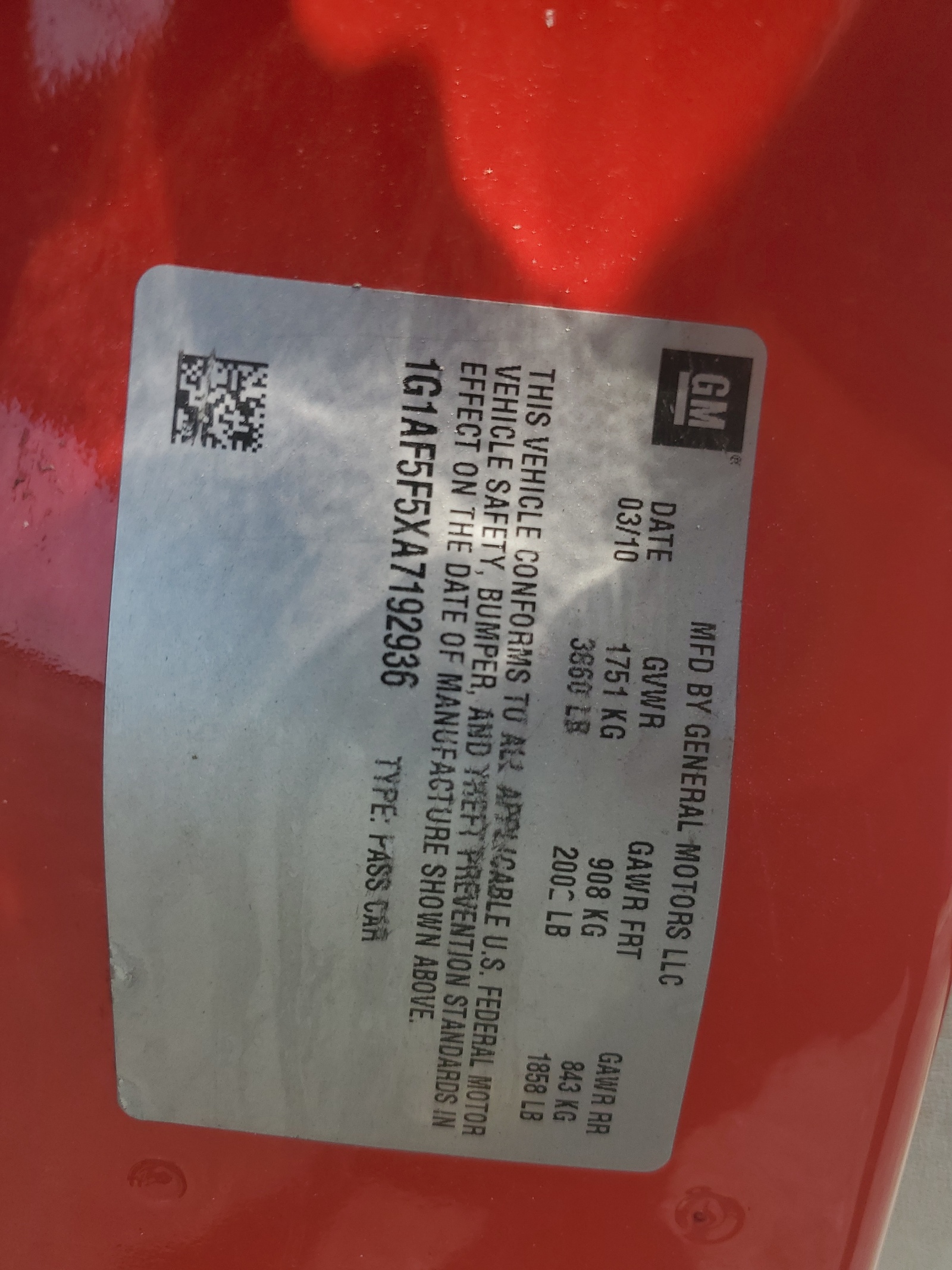 1G1AF5F5XA7192936 2010 Chevrolet Cobalt 2Lt