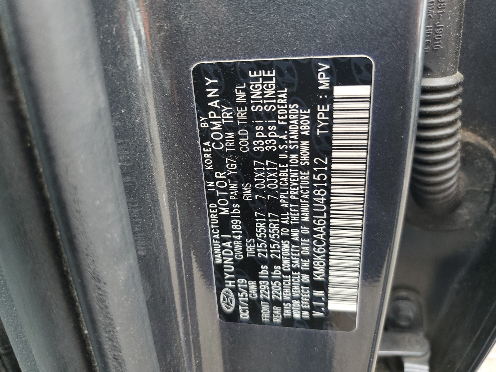 KM8K6CAA6LU481512 2020 Hyundai Kona Sel Plus