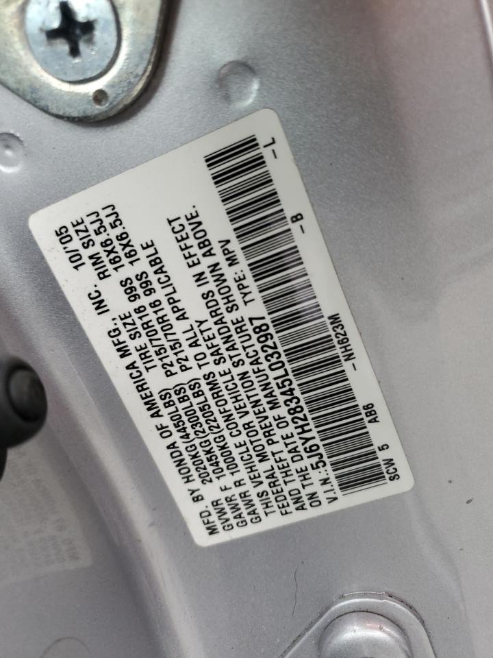 2005 Honda Element Lx VIN: 5J6YH28345L032987 Lot: 62302844