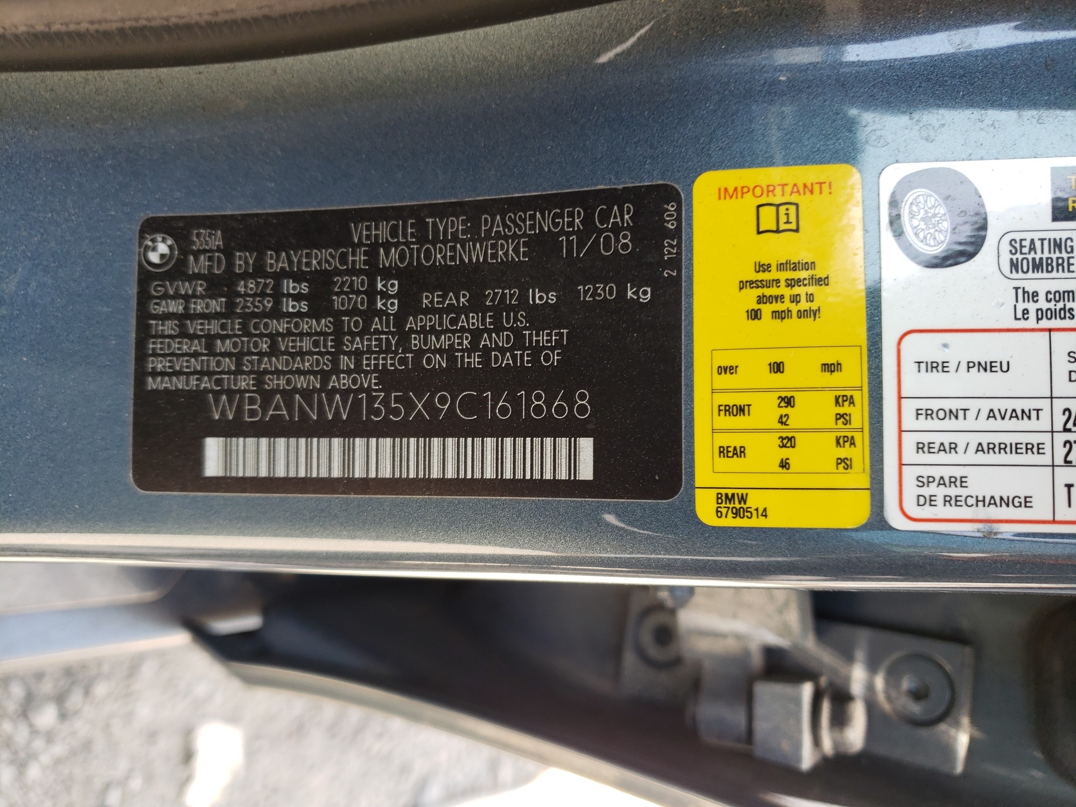 WBANW135X9C161868 2009 BMW 535 I