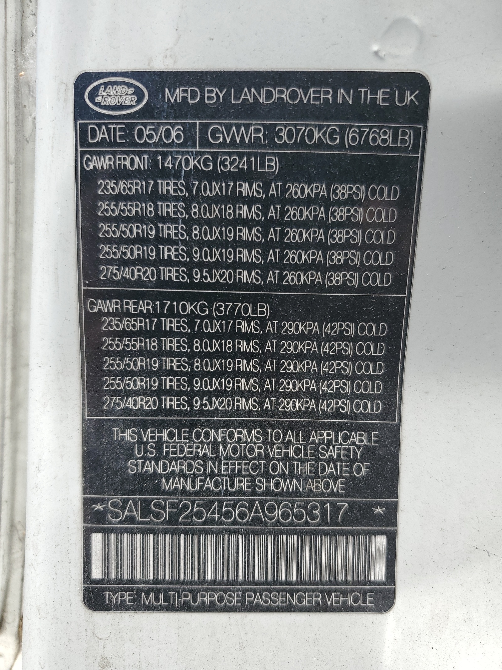 SALSF25456A965317 2006 Land Rover Range Rover Sport Hse